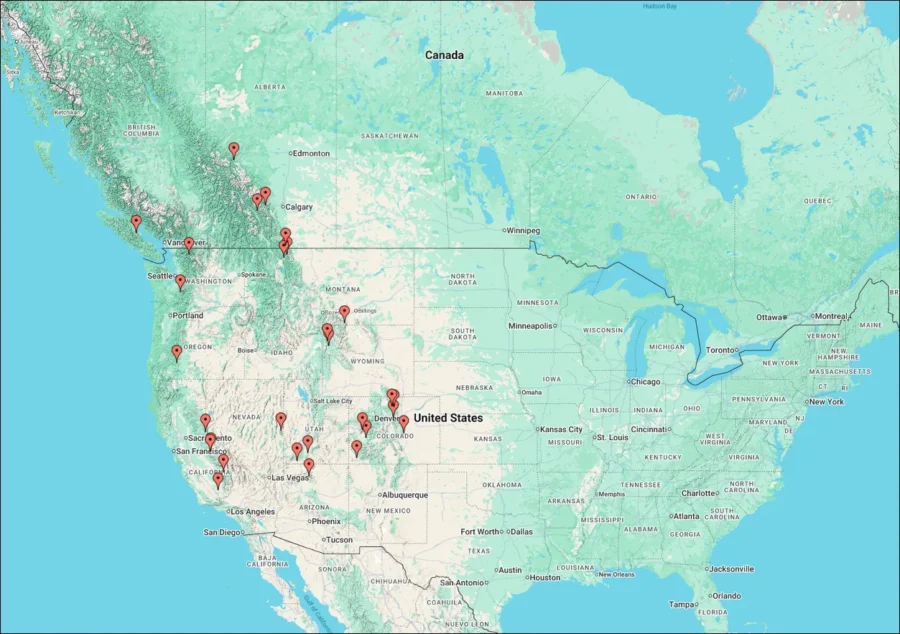 Least Chipmunks Locations