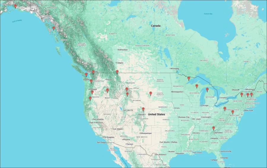 Northern Flying Squirrel Locations