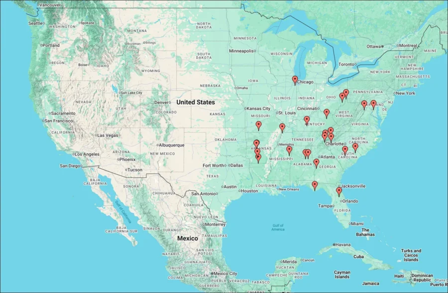 Southern Flying Squirrel Locations